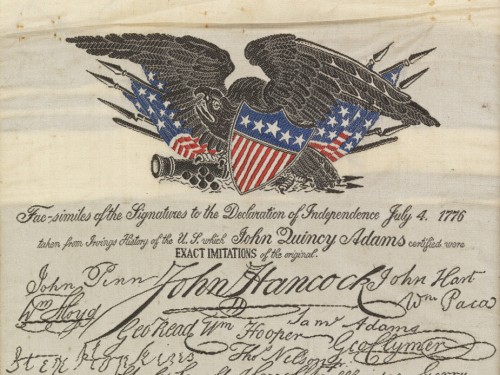 commemorative facsimile of the signatures on the Declaration of Independence