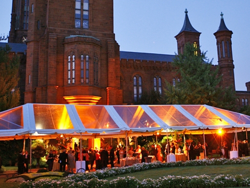 Castle garden and tent
